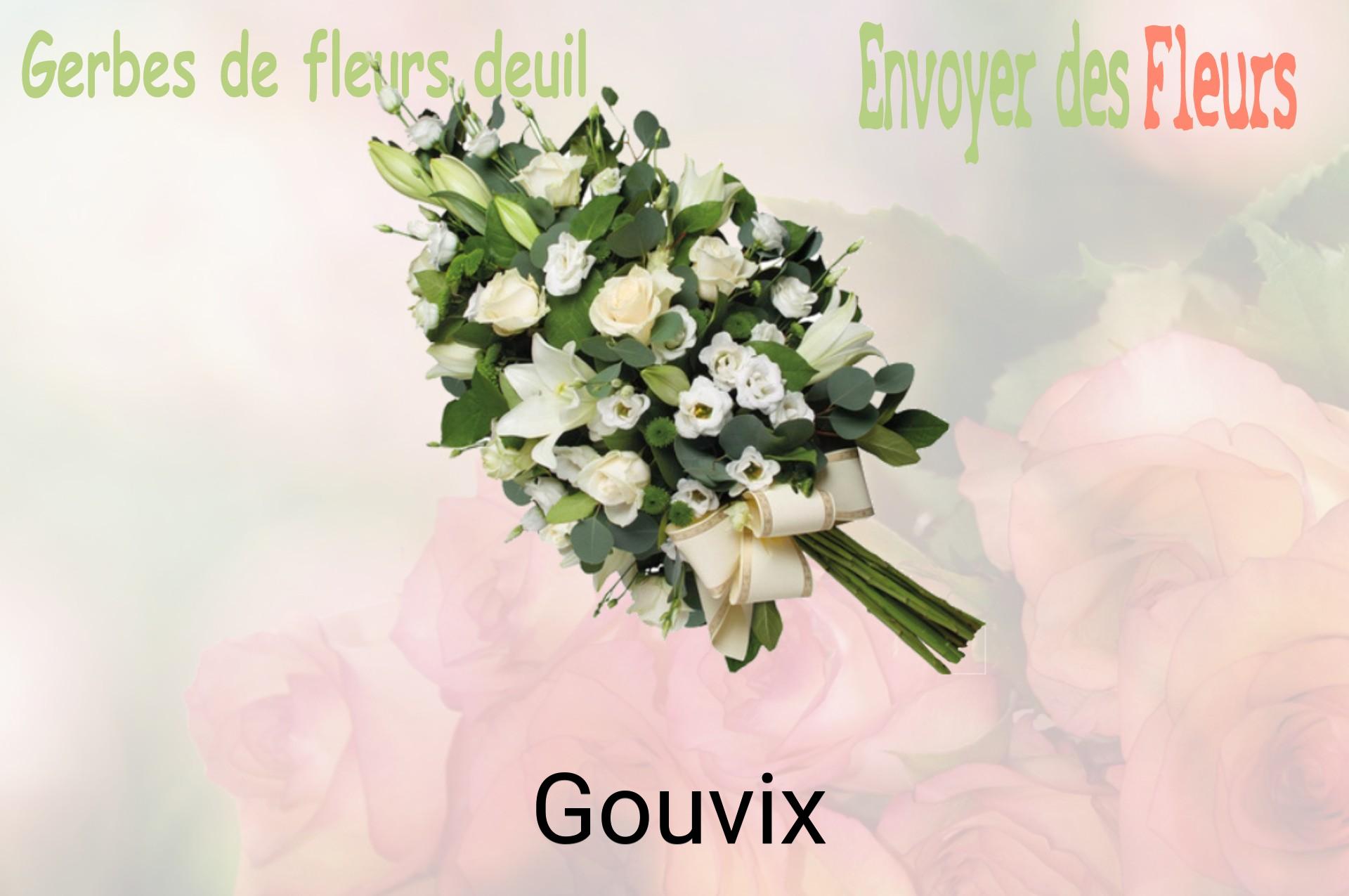 Gerbe de fleurs de deuil livrée à Gouvix
